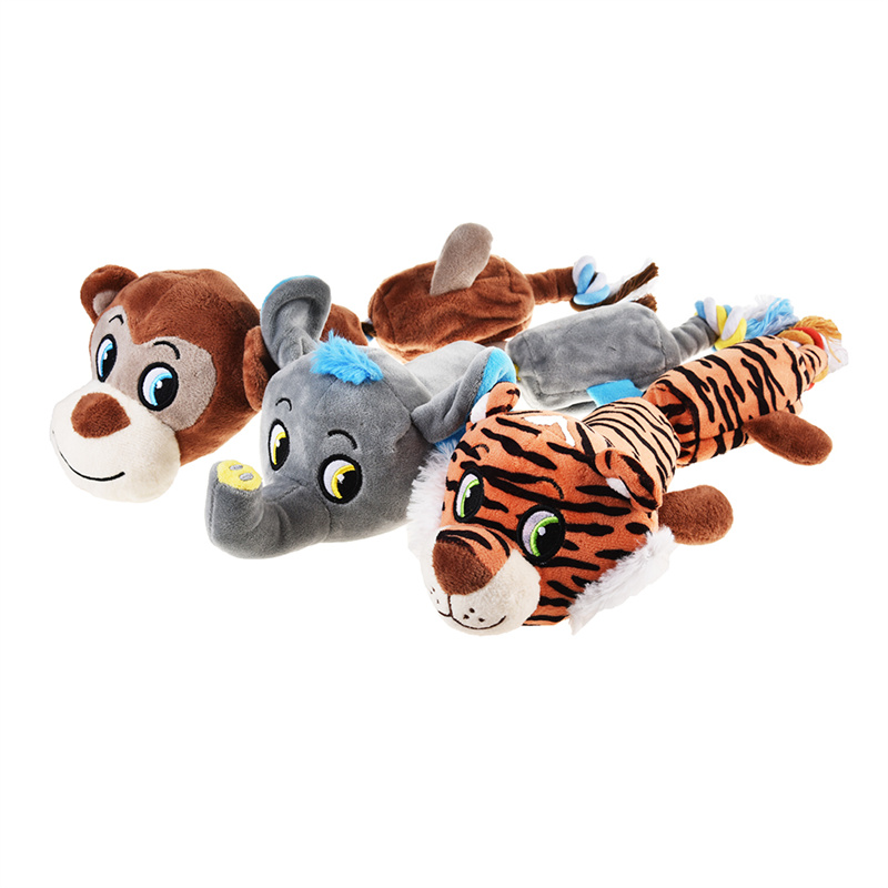 Factory Direct: Charming Pet Squeaky Plush Dog Toy with Pull-Through Tugging Ropes - Durable and Fun!