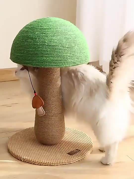 Wood Mushroom Sisal Scratching Pet Toy <a href='/cat/'>Cat</a> Tree