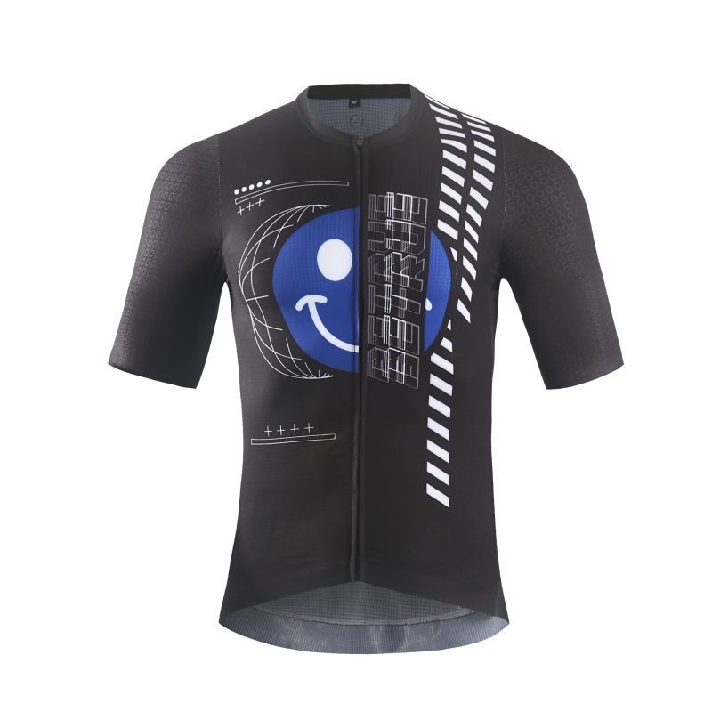 Factory Direct: Custom Men's Smiling Face Cycling Jersey | Short Sleeve Designs Available