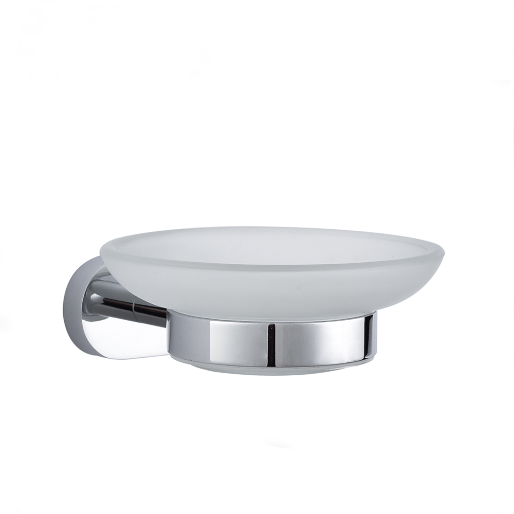 Durable <a href='/bathroom/'>Bathroom</a> Accessories Chrome Glass Brass  Soap Dish Holder 7504