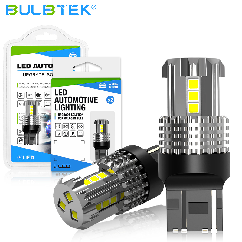 BULBTEK 3030 Car LED Reverse Light Bulb 7440 7443 W21W W21/5W Turn Auto LED Lights Bulb 3156 3157 P27W T20 T25 S25 LED Lamp Auto