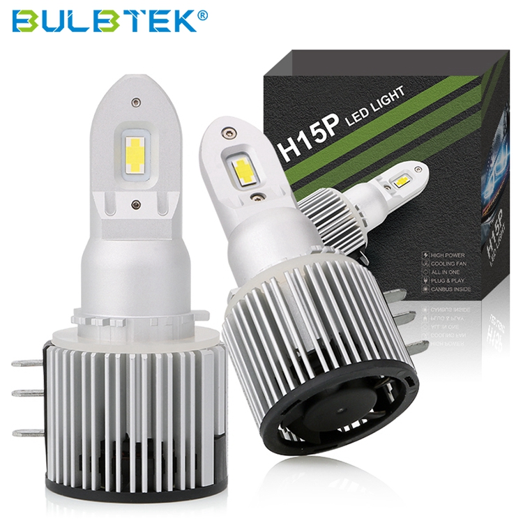 BULBTEK H15P: Factory-Direct 100W LED Headlight Bulb | 15000 Lumen Turbo Fan | CANBUS | Driving Beam | High Quality Auto Headlight