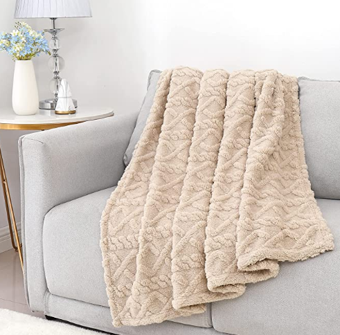 Sherpa Fleece Throw Blanket