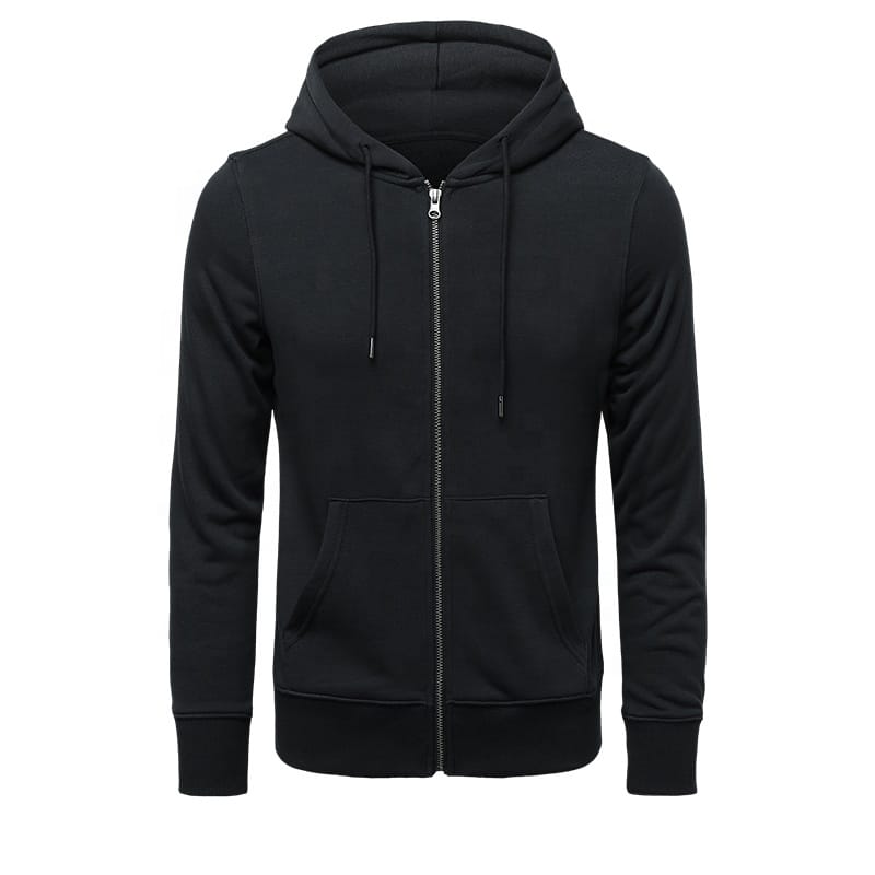 New style Mens Custom Plain Hoodie High Quality Boy's Casual Blank Zip up Zipper Hoodies (2)