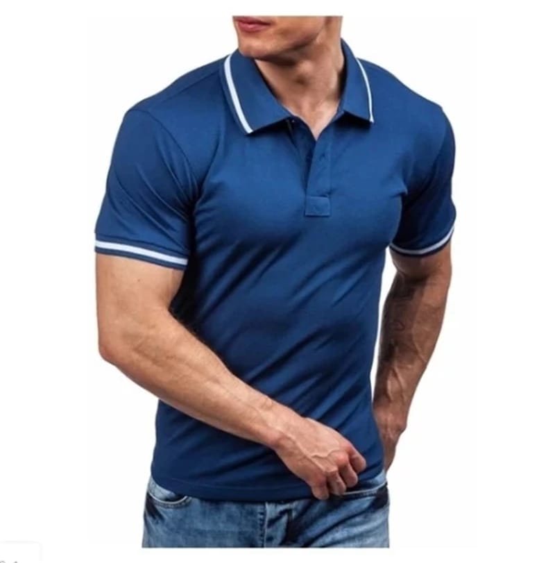 Print Summer Men Polo Shirt Casual Short-Sleeve Hit Polo Shirt Oblique Striped Lapel Tops Men Slim Fit Breathable Polos (1)