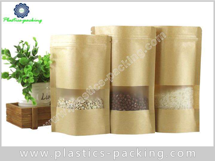 Resealable Kraft Paper Bag Pouch No Window Clear Inside