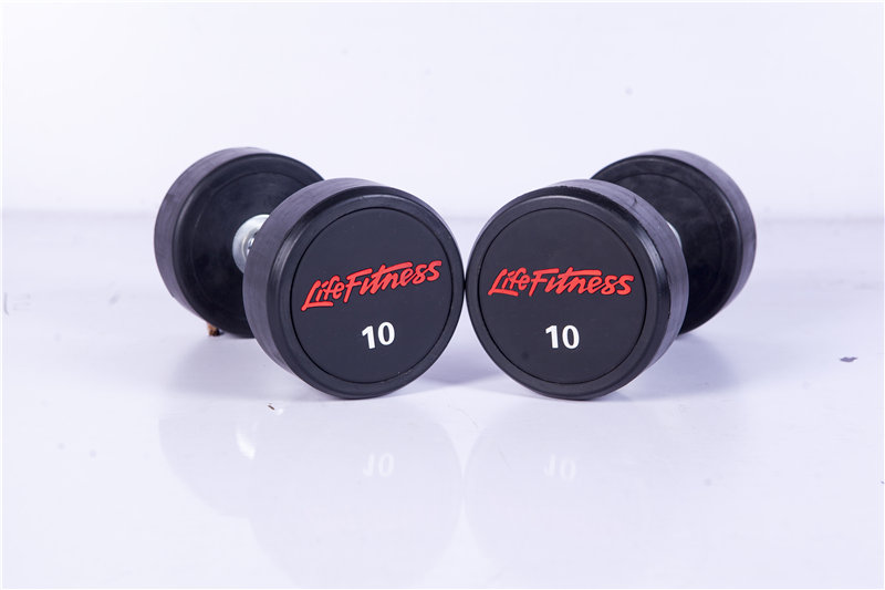 2.5kg - 50kg Rubber Coated Round Dumbbell Black Fixed Rubber 01