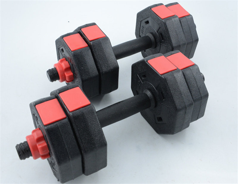 Gym Equipment Fitness Cement Dumbbell Cement Sand Filled Plastic01