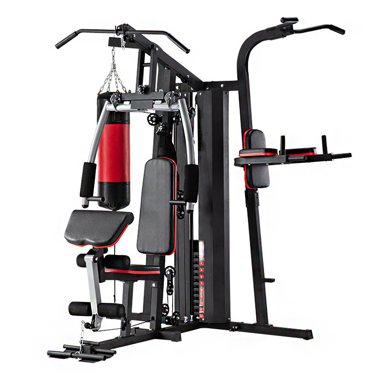 Premium Factory-Made Home Gym Pull Up & Chest Fitness 3 Station | Back Training Multi-function with Punching Bag