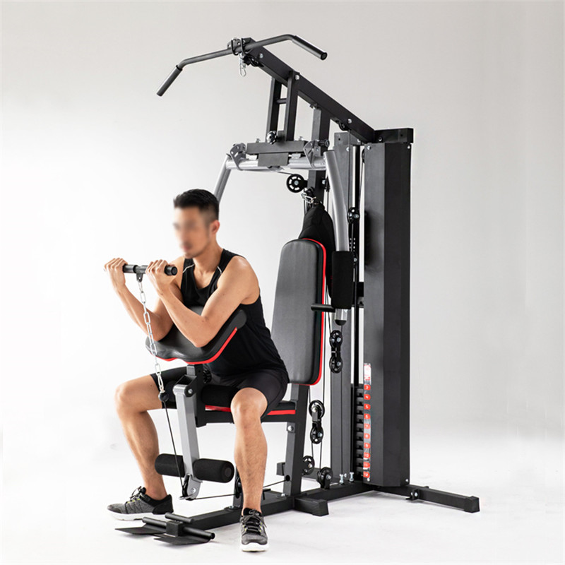 Home Gym Pull Up And Chest Fitness 3 Station Equipment Chest And Back Training Multi Function Station With Punching Bag05