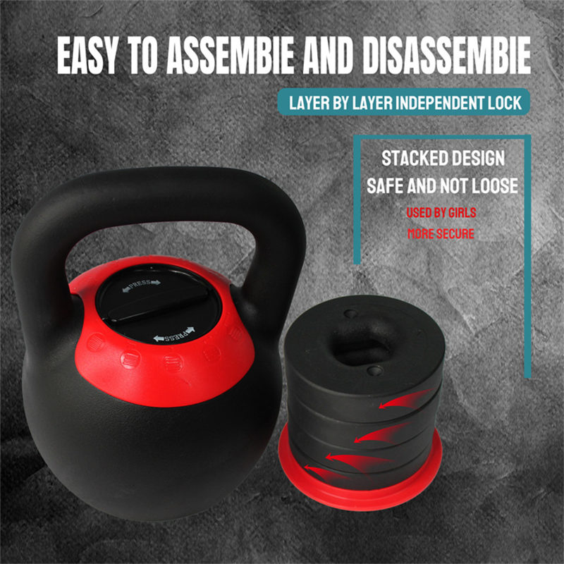 Sports Equipment  40 LB Adjustable Cast Iron Kettlebell with Customized Color02