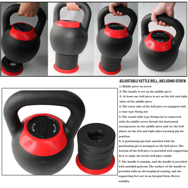 Sports Equipment  40 LB Adjustable Cast Iron Kettlebell with Customized Color05