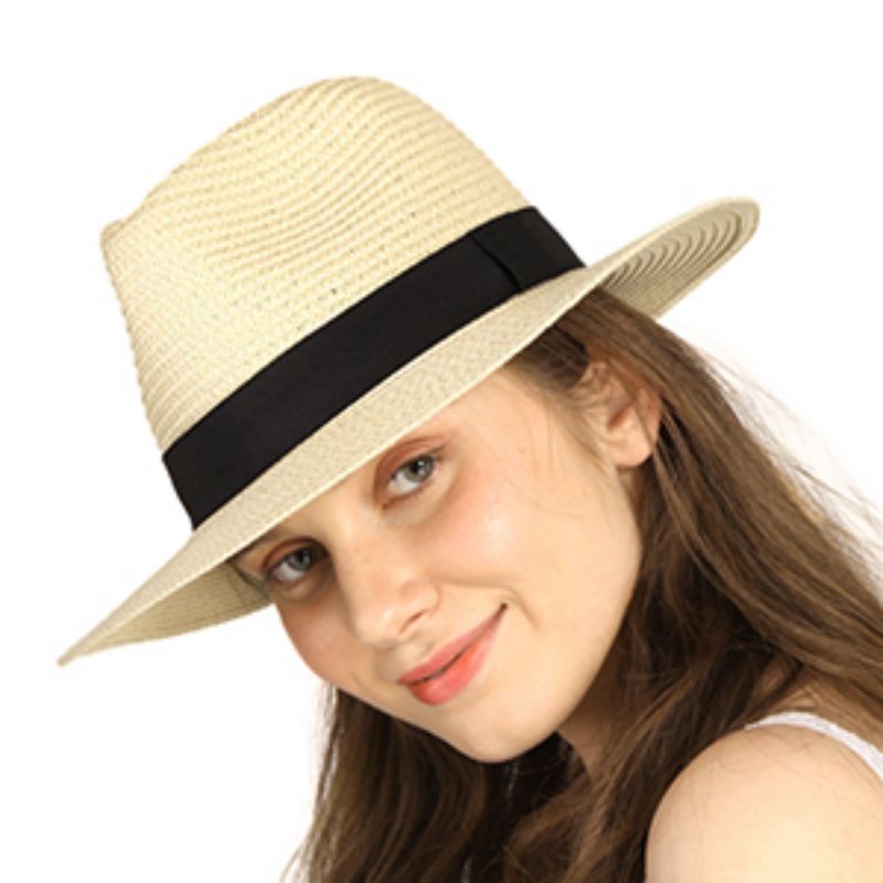 Fedora Hats for Women Straw Ha6