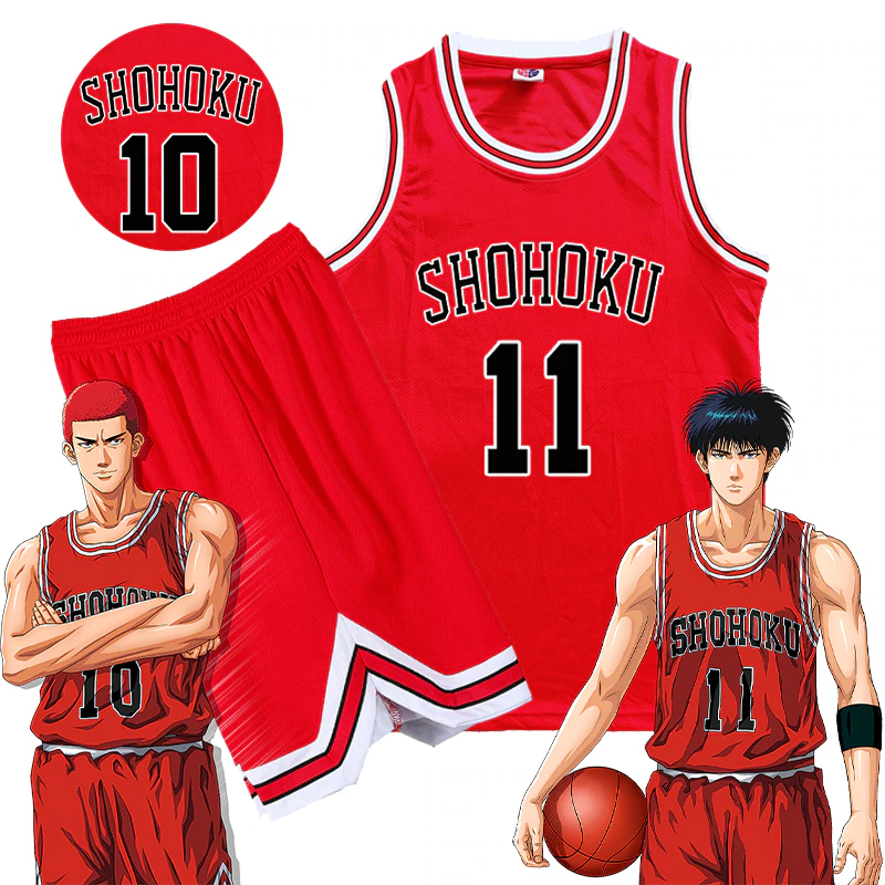 <a href='/shohoku-slam-dunk-anime-vest/'>SHOHOKU Slam Dunk Anime Vest</a> Basketball Jersey Cosplay Costume Sport Tshirt Team Number 10