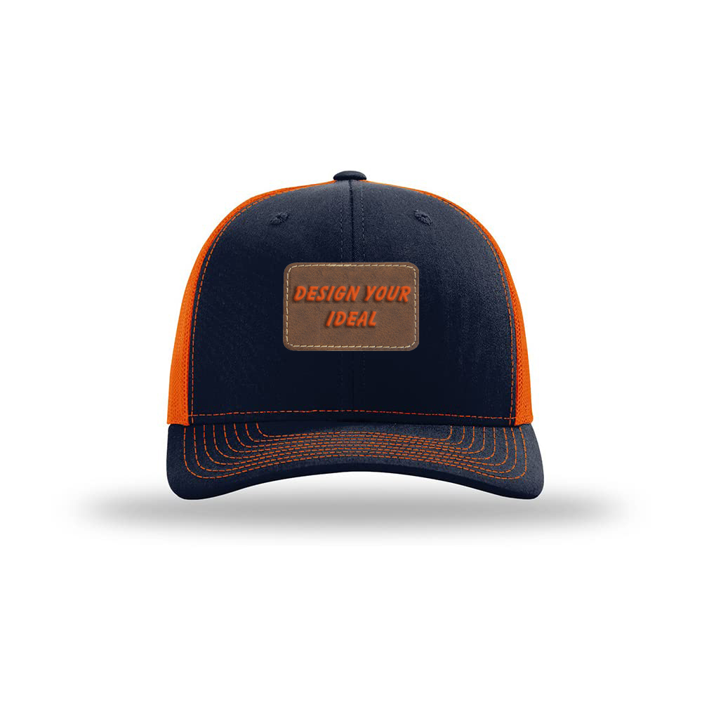 Customize Your Perfect Two-Color <a href='/trucker-hat/'>Trucker Hat</a> at Our Factory - Richardson 112 Split Blaze Orange for Men