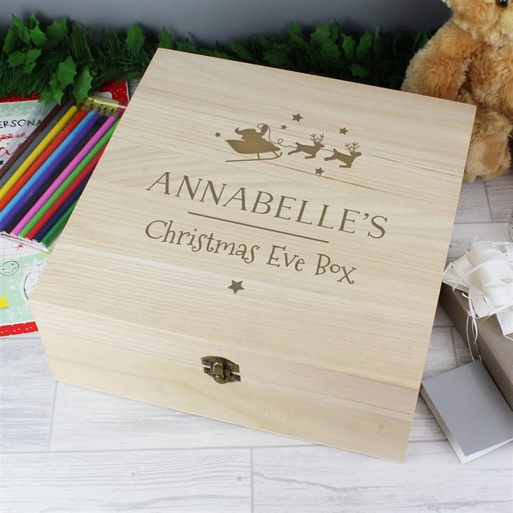 Personalised Christmas Eve <a href='/white-wooden-box/'>White Wooden Box</a> By Country and Paws | notonthehighstreet.com