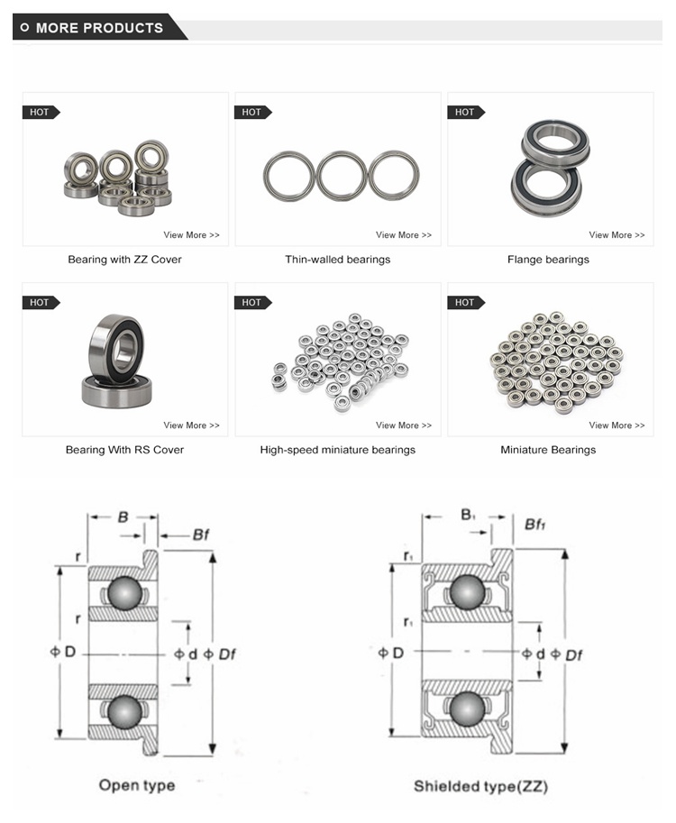 Metal Shielded Agriculture Bearing Z1 V1 Mf148 Flange Deep Groove Ball Bearing