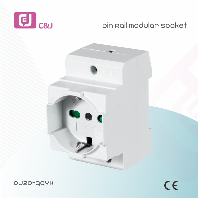 CJ20 10A/16A <a href='/electrical-socket/'>Electrical Socket</a>s Switch Module EU DIN Rail Modular Socket