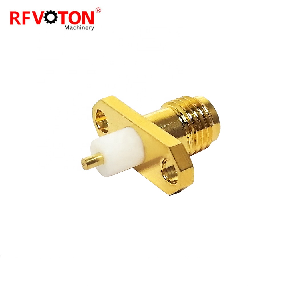 rfvoton 2 Hole Flange female With RP SMA Jack solder Connector