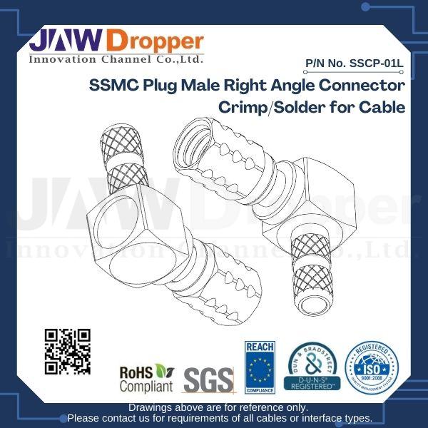 SSMC Male to TNC Bulkhead Female RF Cable Assembly