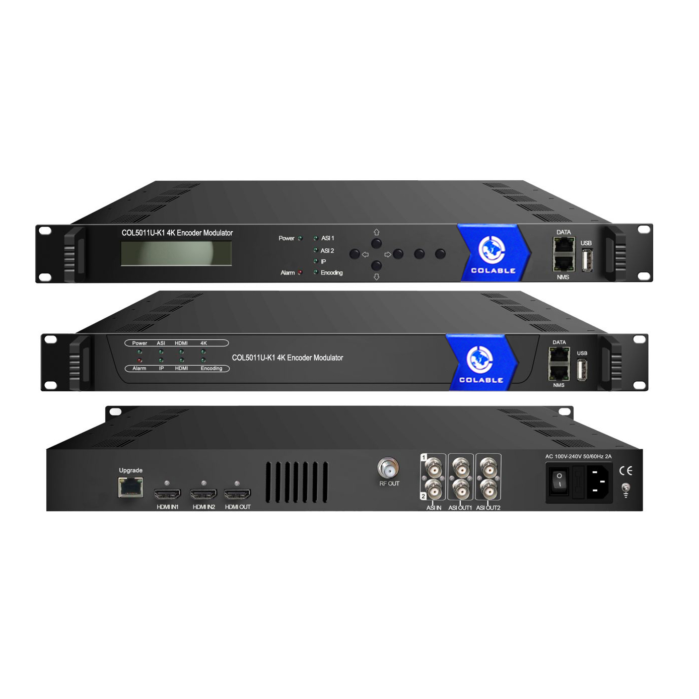 H.264 AVC/H.265 HEVC HD ASI IP A RF DVB-C/DVB-T 4K Codificador Modulador  COL5011U-K1-Codificador HD