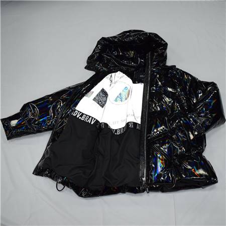 2021 autumn and winter women's short fashion trendy shiny down jacket, cotton jacket 008