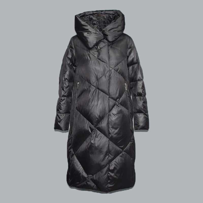 Factory Direct: 2021 Diamond Over-the-Knee Hooded Long <a href='/down-jacket/'>Down Jacket</a> - Cotton 022