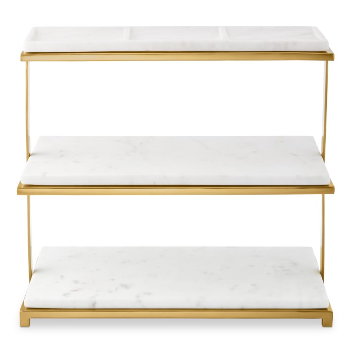 Factory Direct: Marble & Brass 3 Tiered Stand at Unbeatable Prices for Food Display