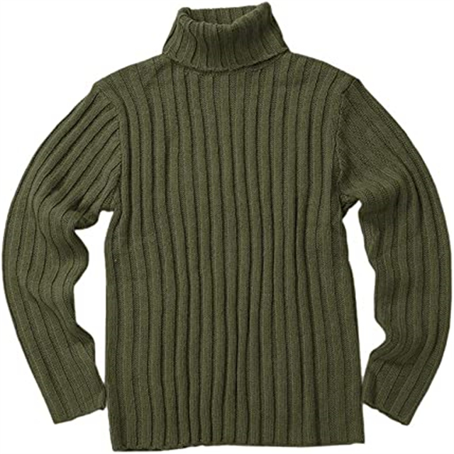 Turtleneck Winter Thick Ribbed Loose Fit Pullover Knitwear <a href='/cable-knit-sweater-for-men/'>Cable Knit Sweater For Men</a>