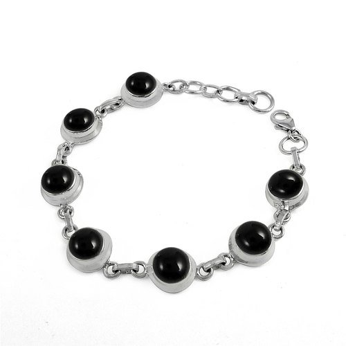 Gemstone Bracelet, with Bumble Bee Charm, in Black Onyx and <a href='/citrine/'>Citrine</a> - Numonday