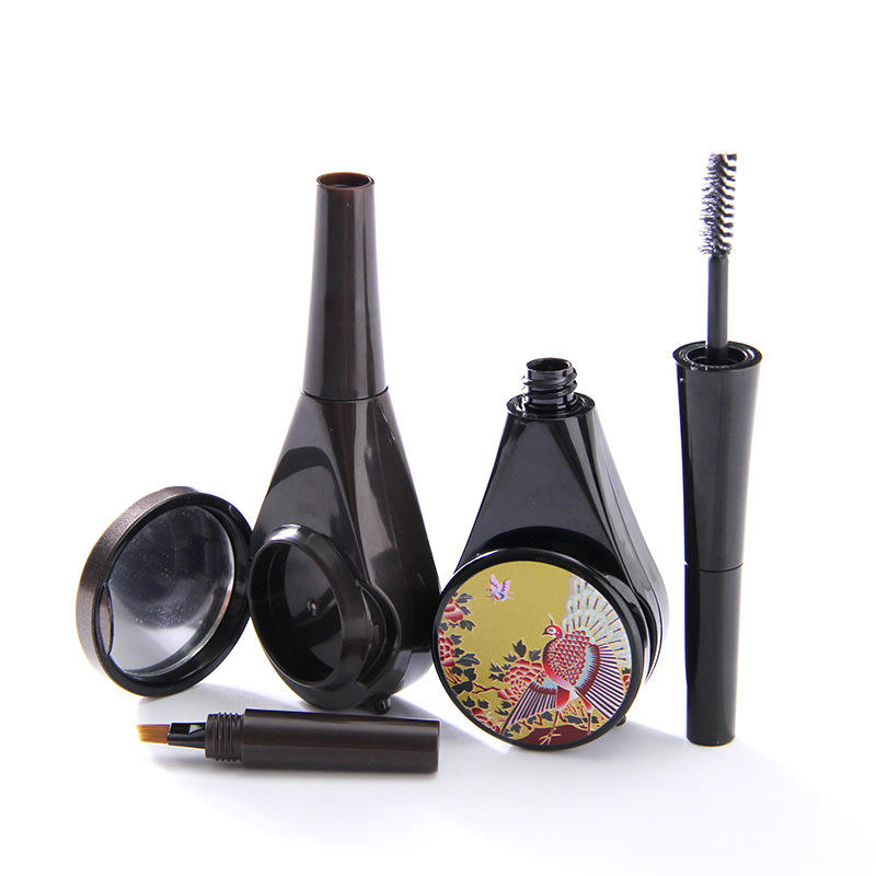 Eco friendly black purple aluminum mascara tube with mirror