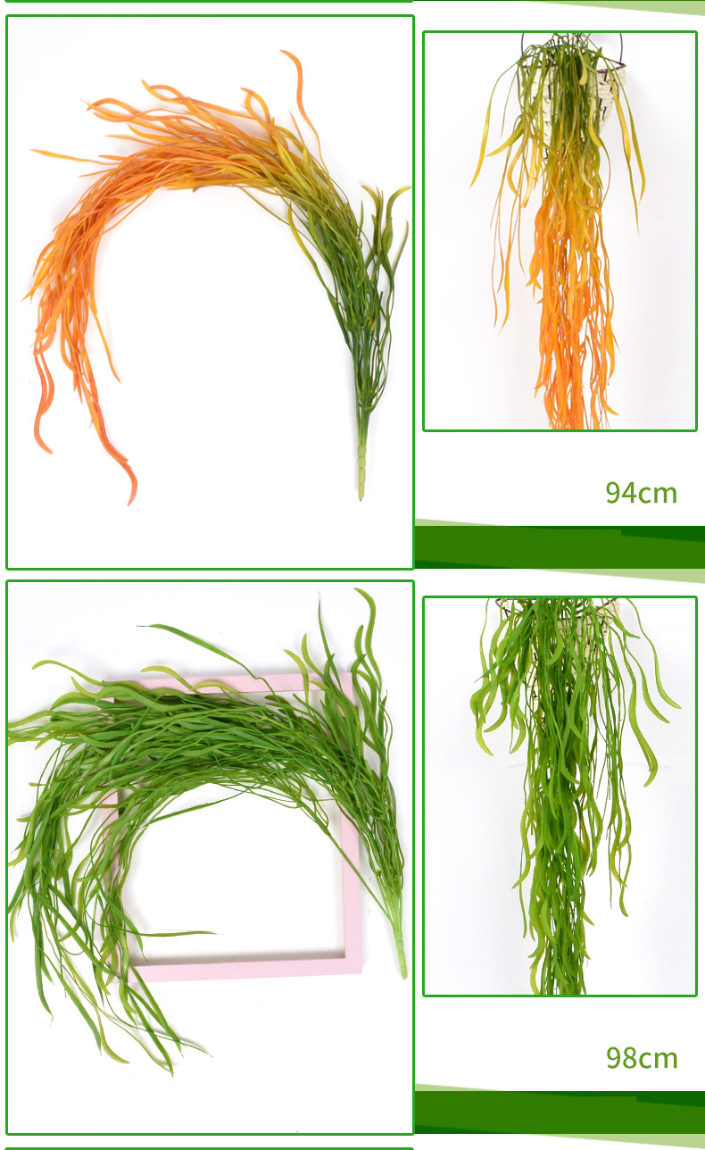 Outdoor UV Resistant Artificial Fake Hanging Plants Curly Seaweed Ferns