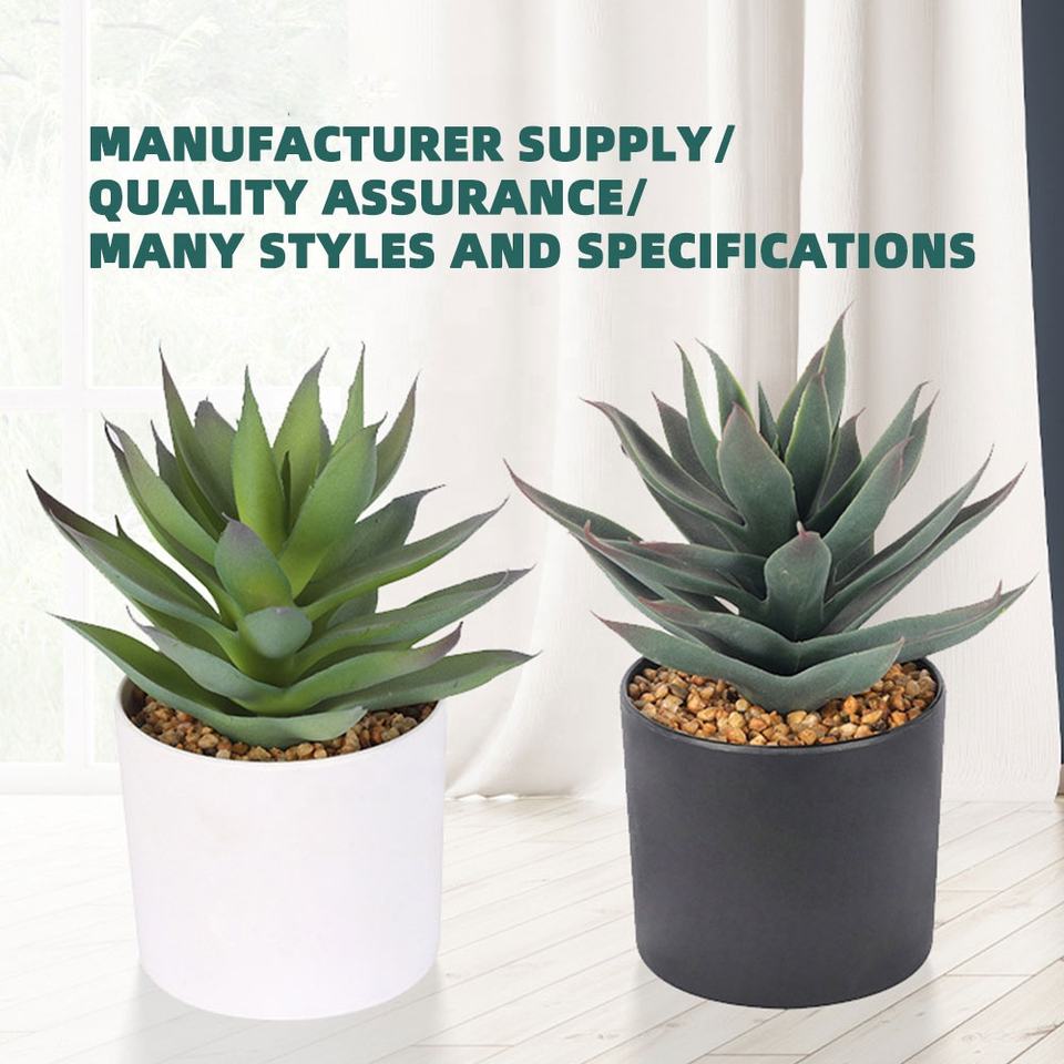 6.7'' Height Potted Textured Artificial Succulents Bonsai Faux Cactus Aloe Premium Synthetic Succulents Plant With Pot