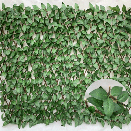 faux expandable privacy fence screen stretchable vine privacy fence wall Hedge