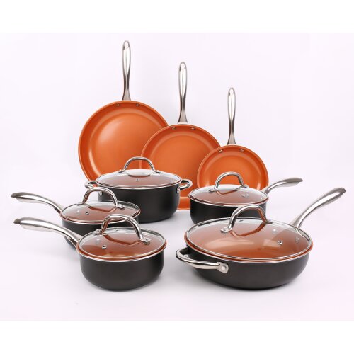 4 in 1 Non Stick Pot, Deep Multi-Use Pan with Fry Basket, Steamer Inse