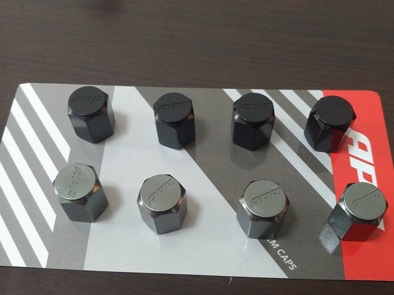 Raximo Valve caps in CNC-machined aluminium various colours