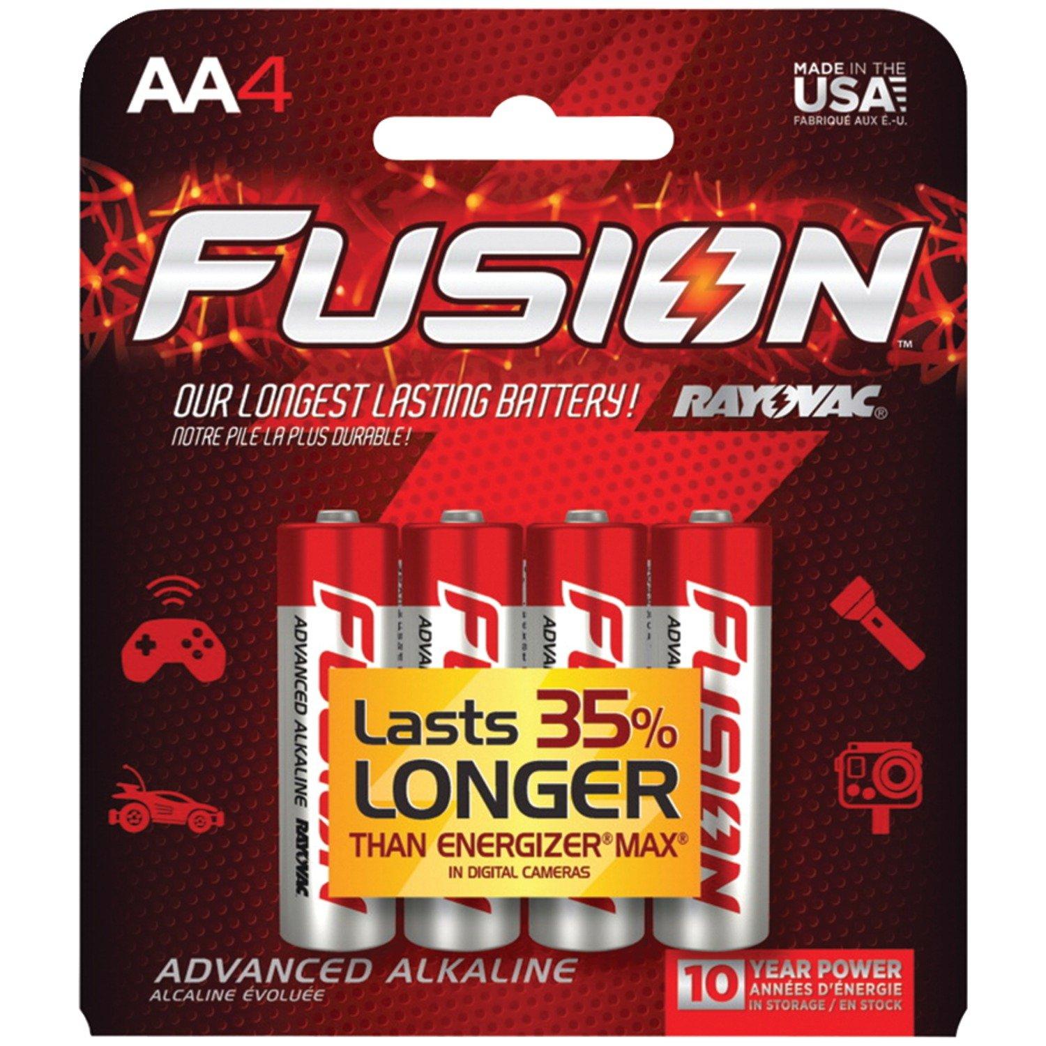 AAA 4-Pack FUSION Premium Alkaline <a href='/batteri/'>Batteri</a>es | Rayovac 