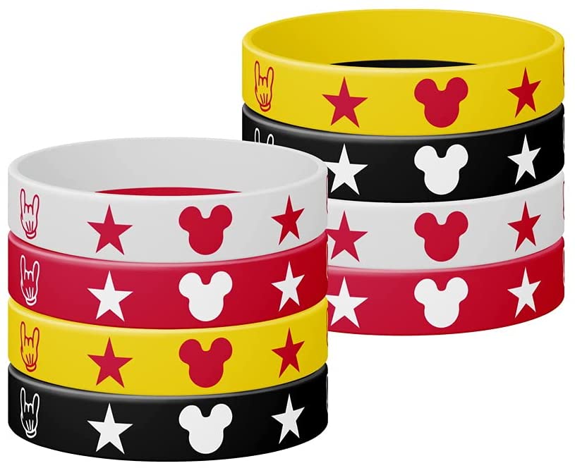 Factory Direct: 24Pcs Mickey Mouse Wristbands & Bracelets for Kids' Parties - Silicone Rubber Party Favors