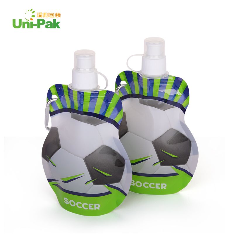 Factory-Made Soccer Design Water Spout Pouch: Reusable <a href='/beverage-pouch/'>Beverage Pouch</a>