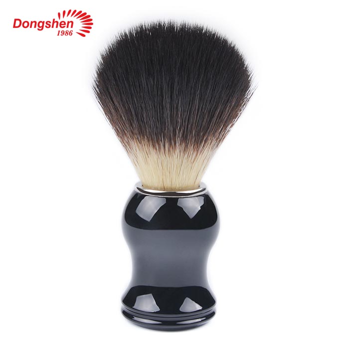 Comfortable vegan synthetic hair professional shaving brush with black plastic (1)