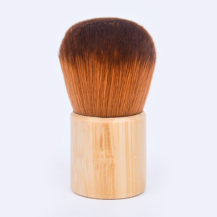 Dongshen KABUKI facial brush premium vegan fiber synthetic hair wooden handle powder makeup brush