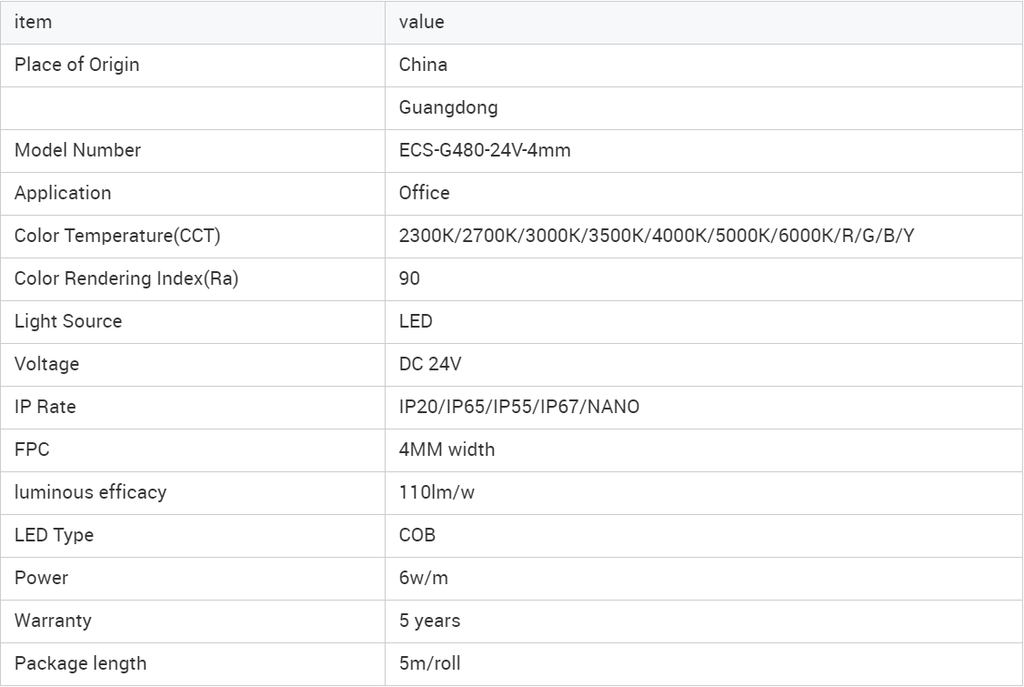 COB type led tape strip