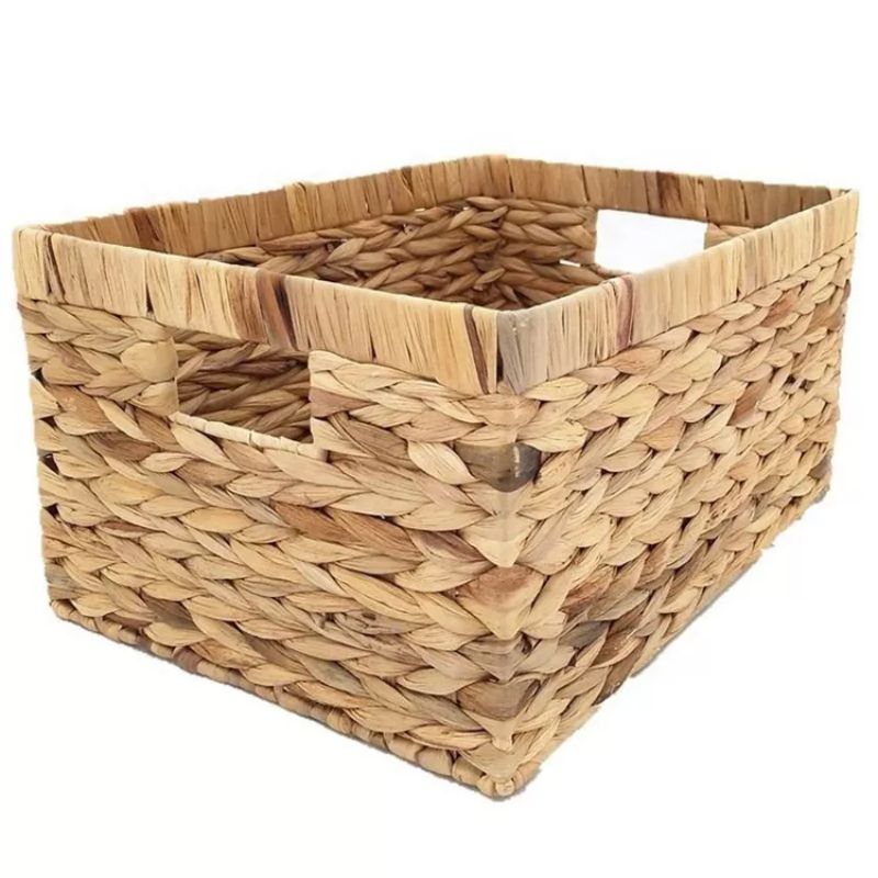 Factory-Direct Natural Water <a href='/hyacinth-storage/'>Hyacinth Storage</a> <a href='/basket/'>Basket</a> with Handles | Superior Quality and Affordable Prices