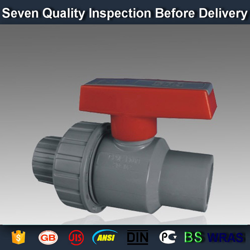 Factory-made 1/2'' PVC Single Union Ball Valve with Customized Glue/Thread for Optimal Performance