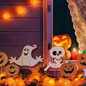 halloween decroation pumpkin signs ghost skull skeleton yard signs lawn huanted houses decoration