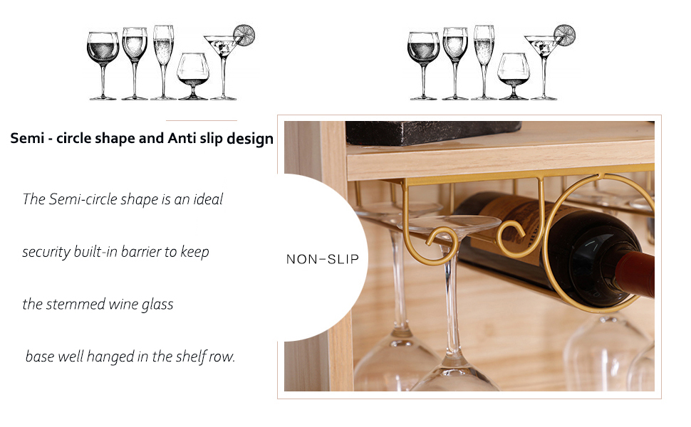 Home kitchen dining wine under cabinet stemware glass/bottle rack holder hanger storage organizer