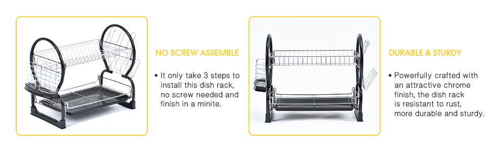 TOOLF NO SCREW ASSEMBLE DISH DRYING RACK
