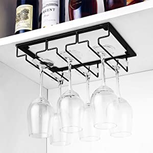 Under cabinet wine glass rack holder dining storage dinner stemware racks organizer for home kitchen