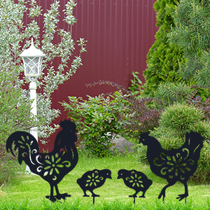 hen garden stakes