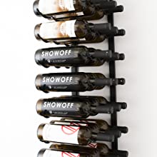 metal wine rack, case storage for wine, bottle depth, wine storage, wall mounted wine racks